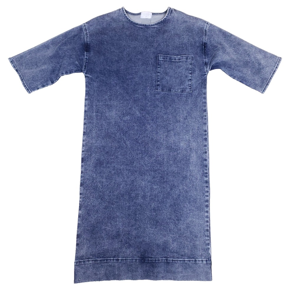 Recollection Denim Tunic Dress Relaxed Fit XS Blue Soft Grunge Minimalist Chic